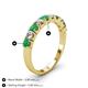 4 - Emlynn 3.00 mm Emerald and Diamond 10 Stone Wedding Band 