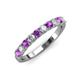 3 - Emlynn 3.00 mm Amethyst and Diamond 10 Stone Wedding Band 