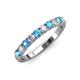 3 - Emlynn 3.00 mm Blue Topaz and Diamond 10 Stone Wedding Band 