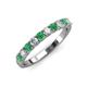 3 - Emlynn 3.00 mm Emerald and Diamond 10 Stone Wedding Band 