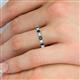 5 - Emlynn 3.00 mm Blue and White Diamond 10 Stone Wedding Band 