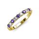 3 - Emlynn 3.00 mm Iolite and Lab Grown Diamond 10 Stone Wedding Band 