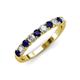 3 - Emlynn 3.00 mm Blue Sapphire and Lab Grown Diamond 10 Stone Wedding Band 