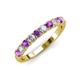 3 - Emlynn 3.00 mm Amethyst and Lab Grown Diamond 10 Stone Wedding Band 