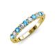 3 - Emlynn 3.00 mm Blue Topaz and Lab Grown Diamond 10 Stone Wedding Band 