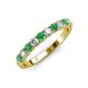 3 - Emlynn 3.00 mm Emerald and Lab Grown Diamond 10 Stone Wedding Band 