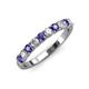 3 - Emlynn 3.00 mm Iolite and Lab Grown Diamond 10 Stone Wedding Band 