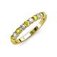 3 - Emlynn 3.00 mm Yellow Diamond and White Lab Grown Diamond 10 Stone Wedding Band 