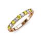 3 - Emlynn 3.00 mm Yellow Diamond and White Lab Grown Diamond 10 Stone Wedding Band 