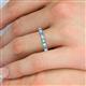 5 - Emlynn 3.00 mm Blue Topaz and Lab Grown Diamond 10 Stone Wedding Band 