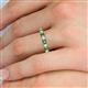 5 - Emlynn 3.00 mm Green Garnet and Lab Grown Diamond 10 Stone Wedding Band 