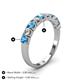 4 - Emlynn 3.00 mm Blue Topaz and Lab Grown Diamond 10 Stone Wedding Band 