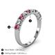 4 - Emlynn 3.00 mm Rhodolite Garnet and Lab Grown Diamond 10 Stone Wedding Band 