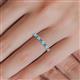 5 - Emlynn 2.40 mm Blue Topaz and Lab Grown Diamond 10 Stone Wedding Band 