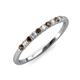 3 - Emlynn 2.40 mm Smoky Quartz and Lab Grown Diamond 10 Stone Wedding Band 