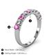 4 - Emlynn 3.00 mm Pink Sapphire and Diamond 10 Stone Wedding Band 