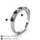 4 - Emlynn 3.00 mm Red Garnet and Diamond 10 Stone Wedding Band 