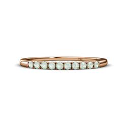 Emlynn Opal Stone Wedding Band French Set Opal Stone Womens Wedding Band Stackable ctw K Rose Gold