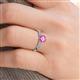 5 - Agnes Classic Round Center Pink Sapphire Accented with Diamond in Milgrain Engagement Ring 