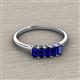 2 - Noura 5x3 mm Emerald Cut Blue Sapphire 5 Stone Wedding Band 