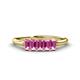 1 - Noura 5x3 mm Emerald Cut Pink Sapphire 5 Stone Wedding Band 