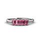 1 - Noura 5x3 mm Emerald Cut Pink Tourmaline 5 Stone Wedding Band 