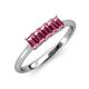 3 - Noura 5x3 mm Emerald Cut Pink Tourmaline 5 Stone Wedding Band 