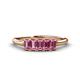 1 - Noura 5x3 mm Emerald Cut Pink Tourmaline 5 Stone Wedding Band 