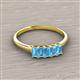 2 - Noura 5x3 mm Emerald Cut Blue Topaz 5 Stone Wedding Band 