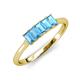 3 - Noura 5x3 mm Emerald Cut Blue Topaz 5 Stone Wedding Band 