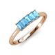 3 - Noura 5x3 mm Emerald Cut Blue Topaz 5 Stone Wedding Band 