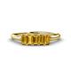 1 - Noura 5x3 mm Emerald Cut Citrine 5 Stone Wedding Band 