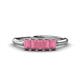 1 - Noura 5x3 mm Emerald Cut Rhodolite Garnet 5 Stone Wedding Band 