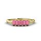 1 - Noura 5x3 mm Emerald Cut Rhodolite Garnet 5 Stone Wedding Band 