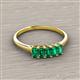 2 - Noura 5x3 mm Emerald Cut Emerald 5 Stone Wedding Band 