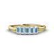 1 - Noura 5x3 mm Emerald Cut Aquamarine 5 Stone Wedding Band 