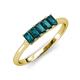 3 - Noura 5x3 mm Emerald Cut London Blue Topaz 5 Stone Wedding Band 