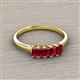 2 - Noura 5x3 mm Emerald Cut Ruby 5 Stone Wedding Band 