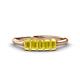 1 - Noura 5x3 mm Emerald Cut Yellow Sapphire 5 Stone Wedding Band 