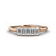 1 - Noura 5x3 mm Emerald Cut White Sapphire 5 Stone Wedding Band 