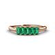 1 - Noura 5x3 mm Emerald Cut Emerald 5 Stone Wedding Band 