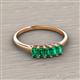 2 - Noura 5x3 mm Emerald Cut Emerald 5 Stone Wedding Band 