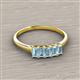 2 - Noura 5x3 mm Emerald Cut Aquamarine 5 Stone Wedding Band 