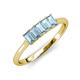 3 - Noura 5x3 mm Emerald Cut Aquamarine 5 Stone Wedding Band 