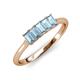 3 - Noura 5x3 mm Emerald Cut Aquamarine 5 Stone Wedding Band 