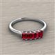 2 - Noura 5x3 mm Emerald Cut Ruby 5 Stone Wedding Band 