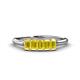 1 - Noura 5x3 mm Emerald Cut Yellow Sapphire 5 Stone Wedding Band 