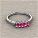 2 - Noura 5x3 mm Emerald Cut Pink Tourmaline 5 Stone Wedding Band 