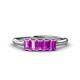 1 - Noura 5x3 mm Emerald Cut Amethyst 5 Stone Wedding Band 