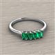 2 - Noura 5x3 mm Emerald Cut Emerald 5 Stone Wedding Band 